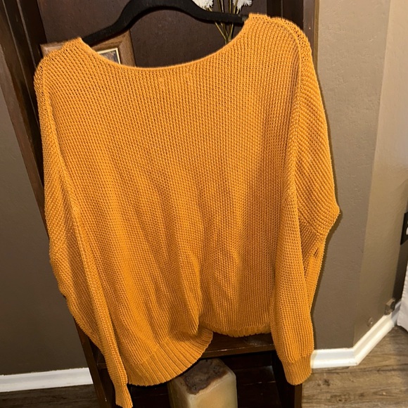 Lucky Brand Women's V-Neck Sweater in Mustard - Picture 5 of 5